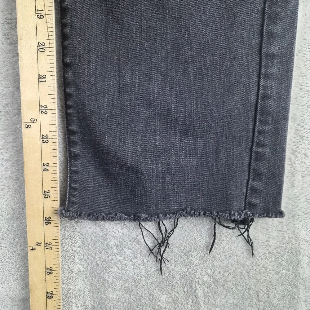 Hidden Wide Leg Jeans Women 24 Black Denim High Rise Button Fly Raw Hem Stretch